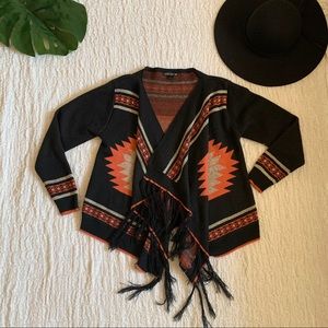 Double Zero Aztec Fringe Cardigan